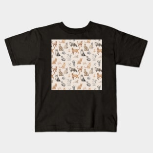 Pencil drawn cat Kids T-Shirt